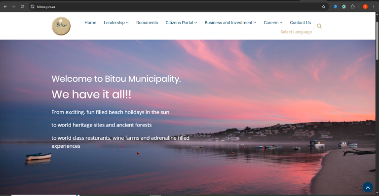 Bitou Local Municipality Website upgrade